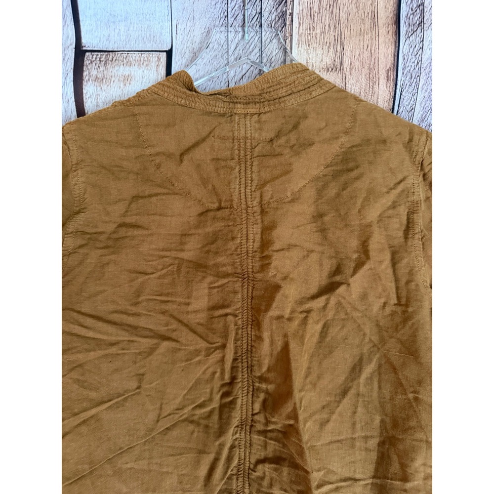 Hei Hei Anthropologie Linen Blend Boho Open Front Jacket Brown Boho Fall Small - Picture 5 of 9